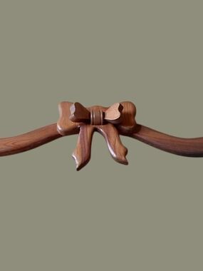 Vintage Wood Bow Cottagecore Wall Over Door Hanging Large 37” Long Farm House